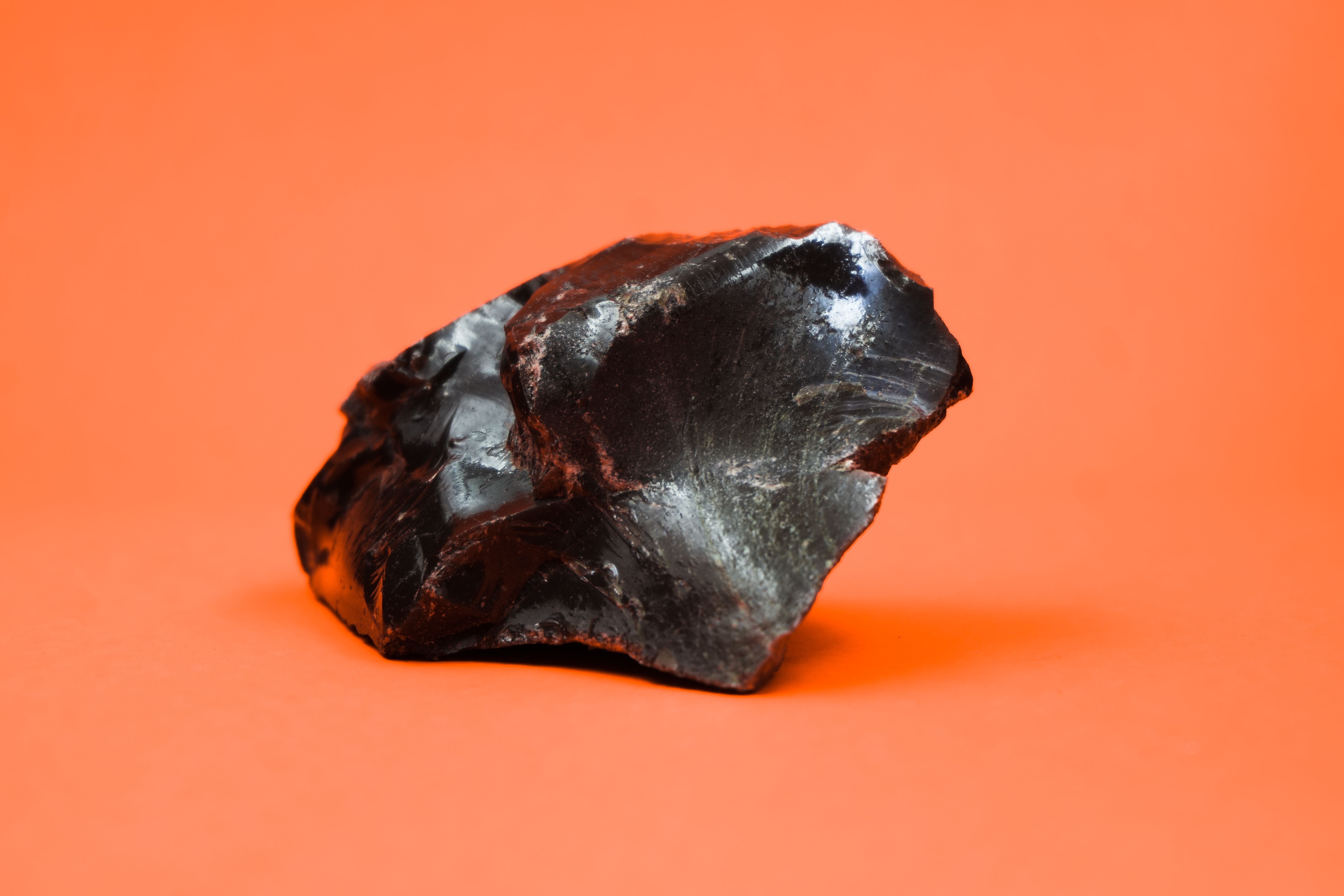 Dark chrome ore mineral sample