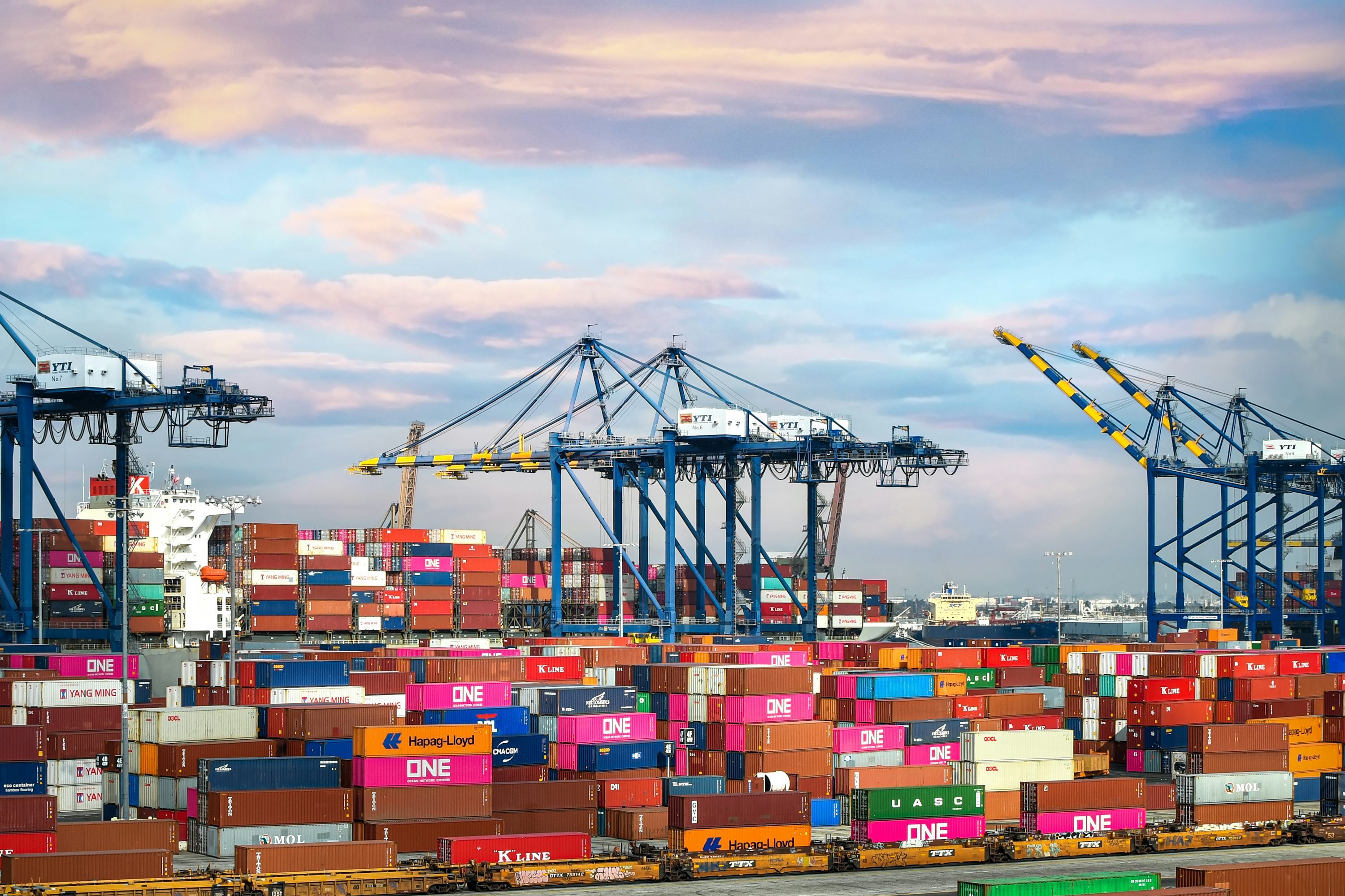 Cargo terminal illustrating a connected logistics network